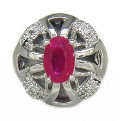 B3618 14K RUBY AND DIAMOND SLIDE 
